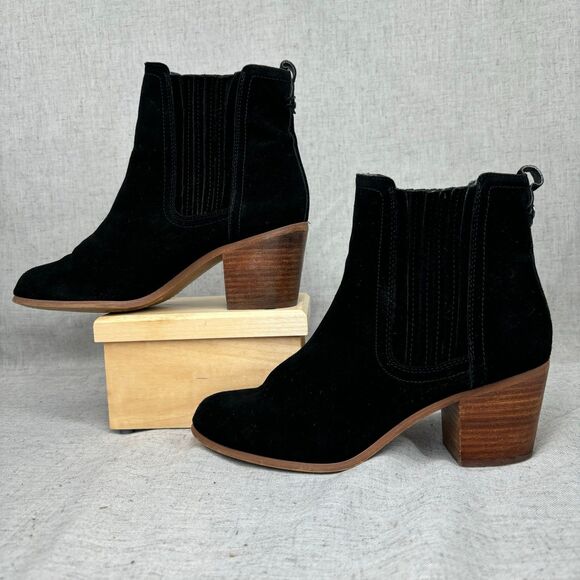 Sam Edelman Lance Boots Black Suede Leather Ankle Bootie Women's‎ Size 10 - Picture 2 of 10